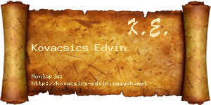 Kovacsics Edvin névjegykártya